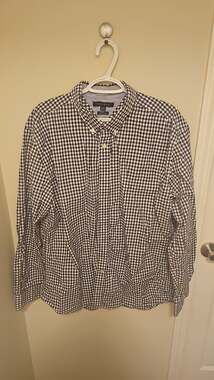 Tommy Hilfiger Men's XL Classic Fit Gingham Long Sleeve Button Up Shirt